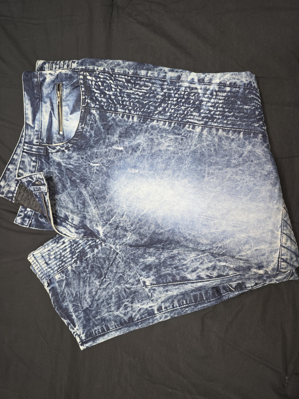 Sz 54 Makobi Acid Wash Blue Denim Skirt